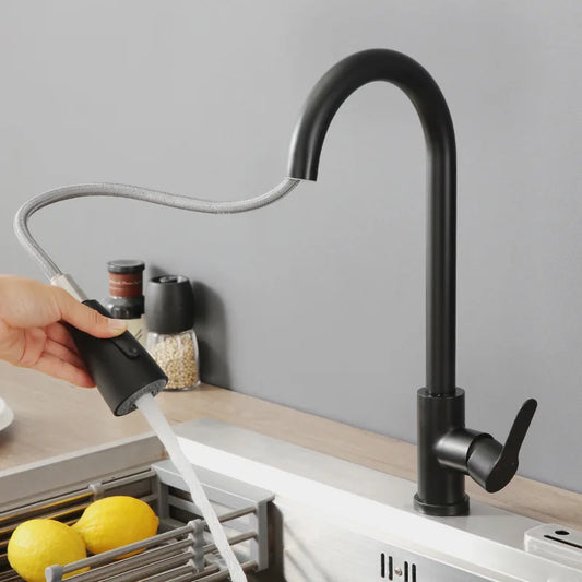 Grifo de cocina Flexible, rociador de agua extraíble.